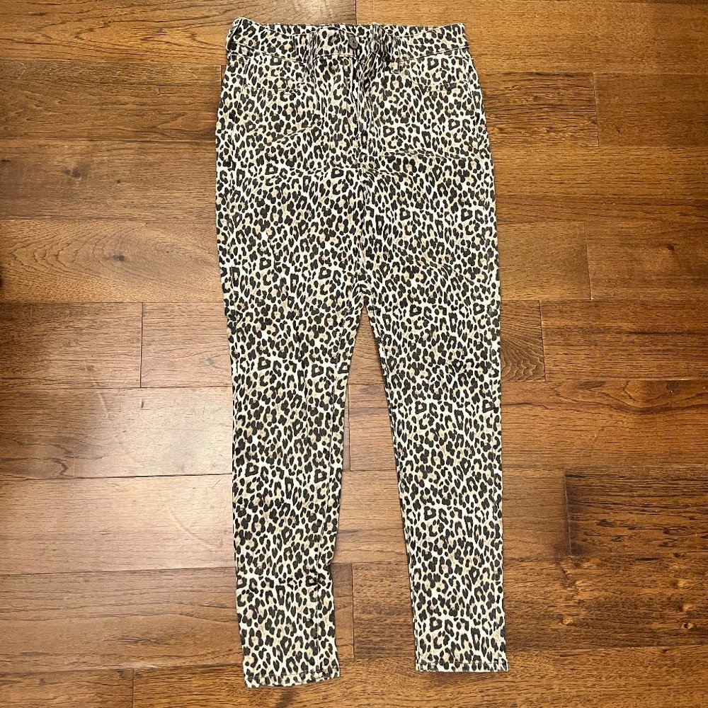 American Eagle Leopard Super Stretch Super High Waisted Skinny Jeans Size 10